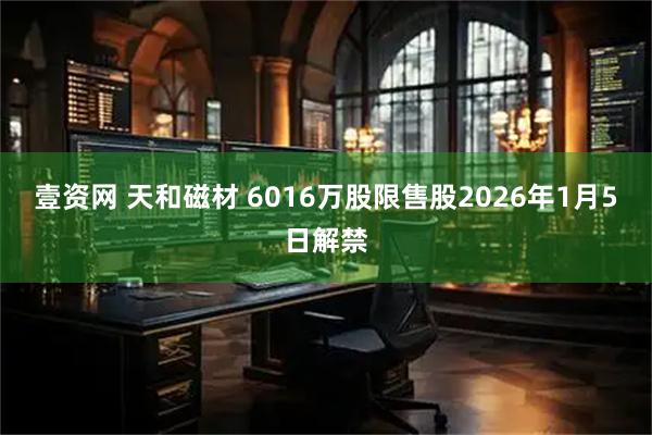 壹资网 天和磁材 6016万股限售股2026年1月5日解禁